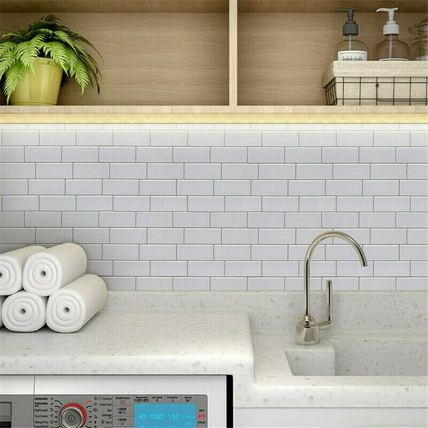 DIY Self Adhesive 3D Sticker Brick Tile Peel Stick Kitchen Wall Sticker Subway DIY Self Adhesive 3D Sticker Brick Tile Peel Stick Kitchen Wall Sticker Subway